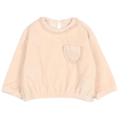 Buho BB Velvet Sweatshirt Cream Pink