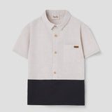 Popelin Grey Shirt With Collar ||22.5