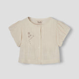 Popelin Off-White Embroidered Blouse With Puffed Sleeves ||15.1