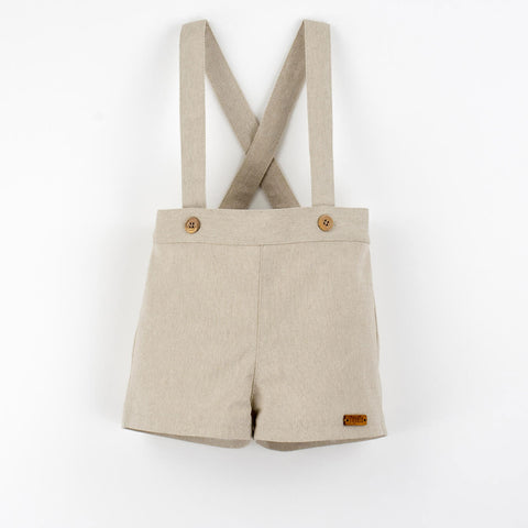 Popelin Sand Oxford Shorts With Straps ||11.3