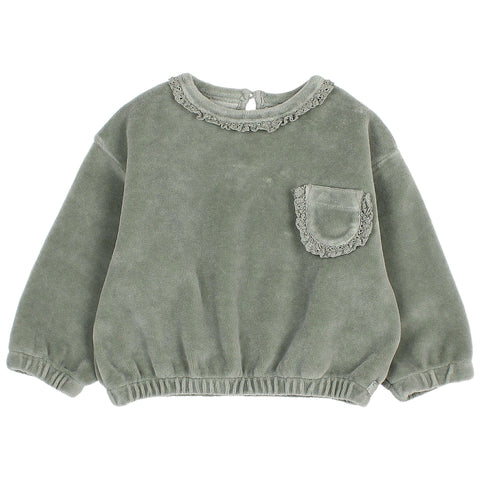 Buho BB Velvet Sweatshirt Eucalyptus