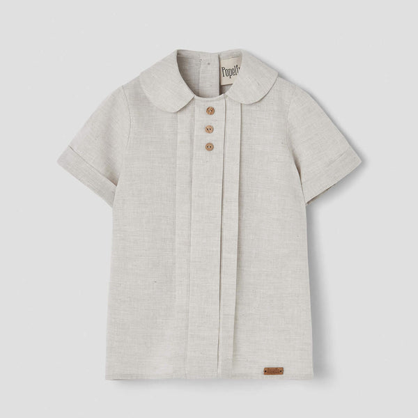 Popelin Grey Shirt With Central Panel ||19.2