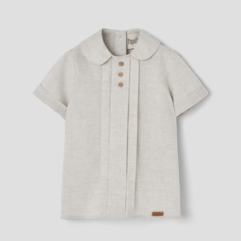 Popelin Grey Shirt With Central Panel ||19.2