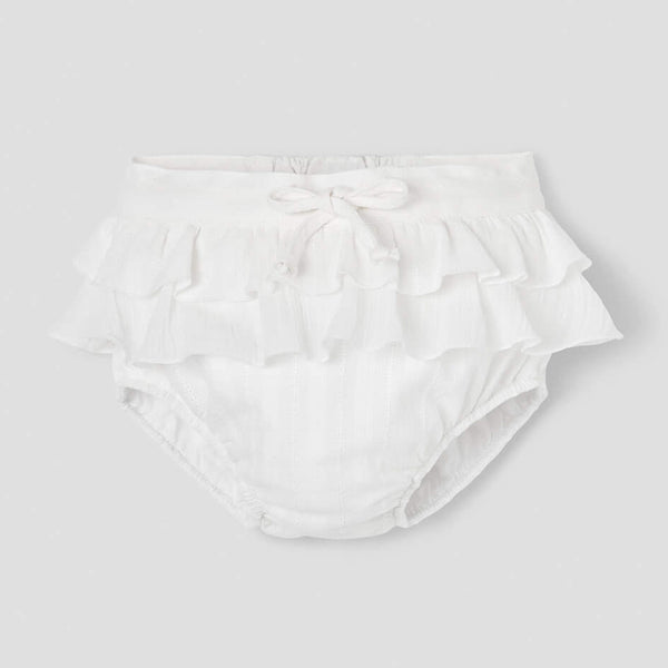 Popelin White Culotte With Double Frill ||52.4
