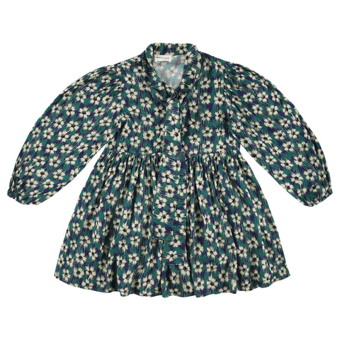 Morley Zas Long Girls Dress With Bow Navy