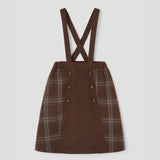 Popelin skirt brown plaid woollen contrasting || 51.1
