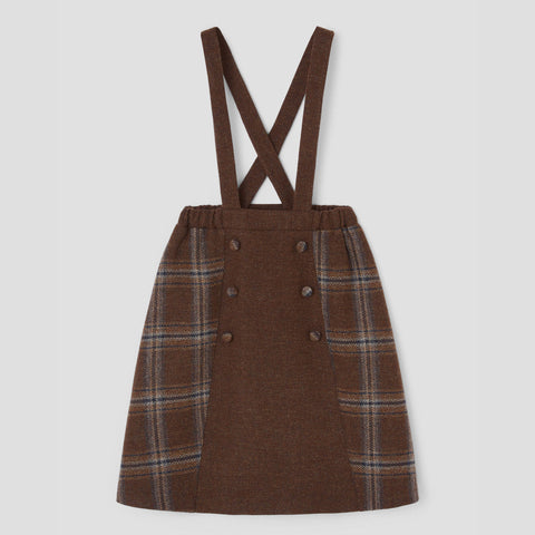 Popelin skirt brown plaid woollen contrasting || 51.1
