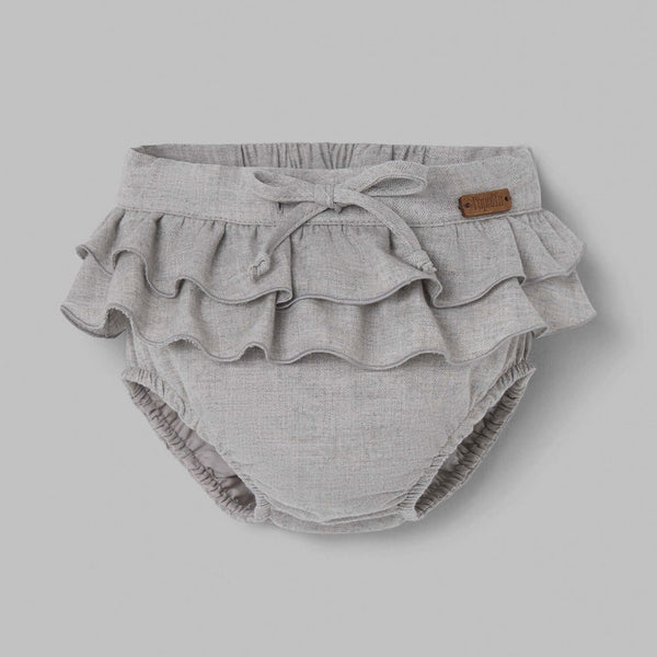 Popelin bloomer light grey with double frill || 28.3