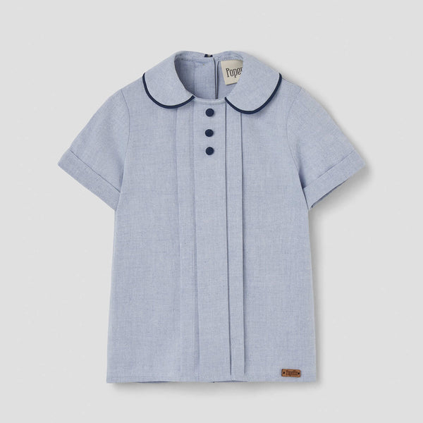 Popelin Blue Shirt With Central Panel ||19.4