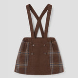 Popelin short skirt brown plaid woollen contrasting with straps || 44.1