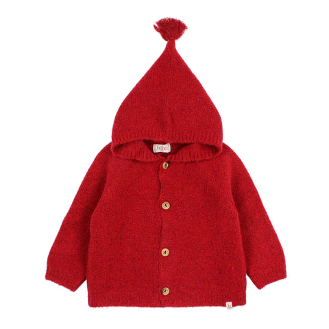 Buho BB Hood Cardigan Cherry