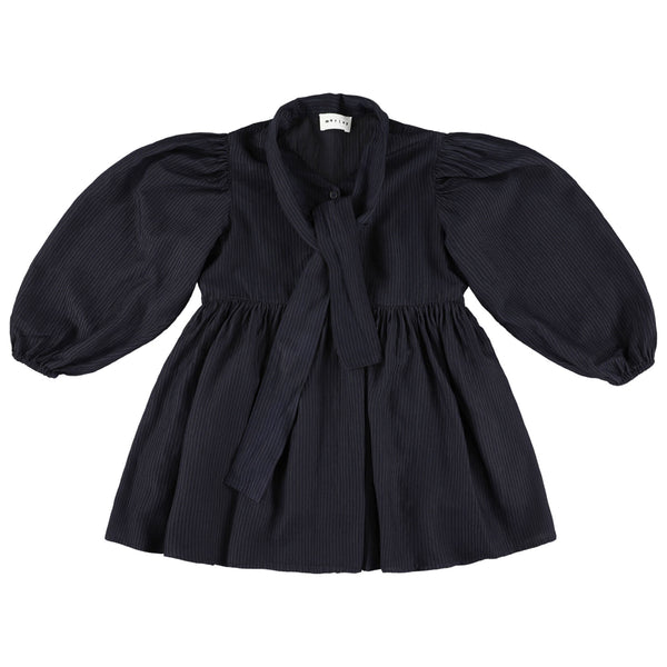 Morley Zas Girls Long Dress With Bow Bleu