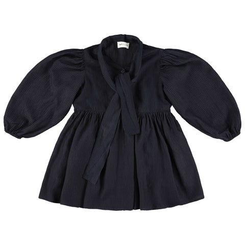 Morley Zas Girls Long Dress With Bow Bleu