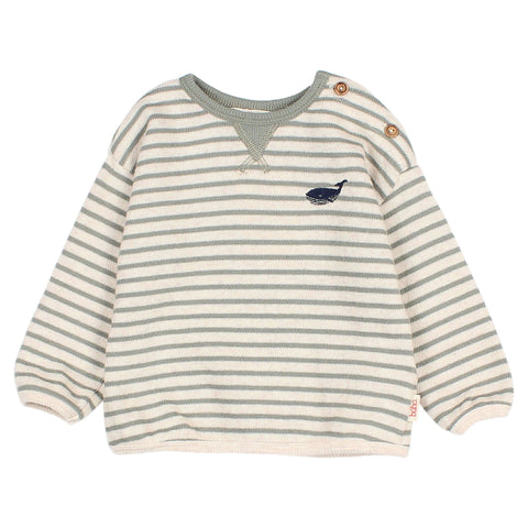 Buho BB Soft Stripes Sweatshirt Eucalyptus