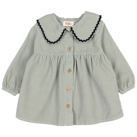 Buho BB Soft Velour Dress Eucalyptus