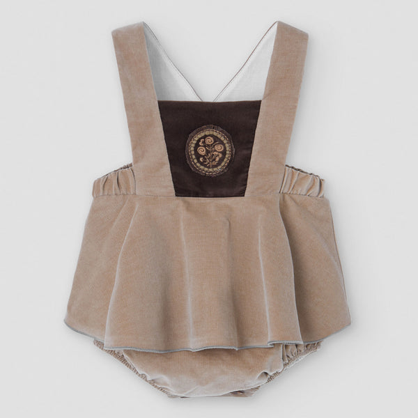 Popelin romper camel corduroy with straps || 4.4