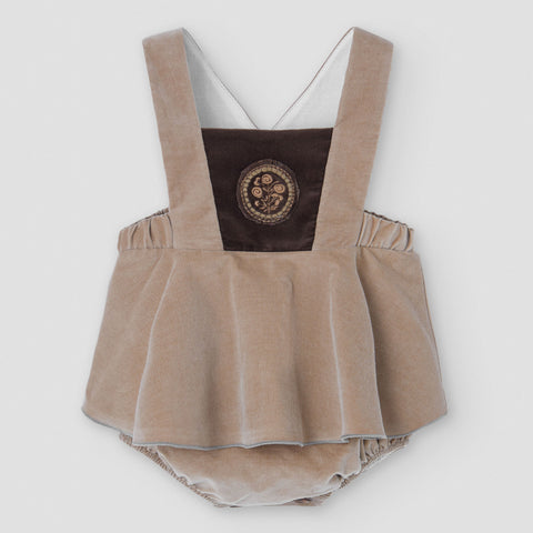 Popelin romper camel corduroy with straps || 4.4