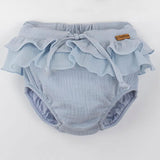 Popelin Blue Organic Culotte With Double Frill ||52.3