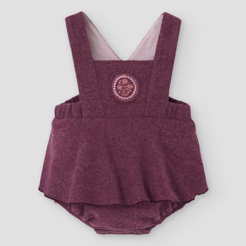 Popelin romper wine red woollen with straps || 4.3