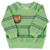 Piupiuchick Terry Cotton Sweatshirt | Green W/ Double Stripes