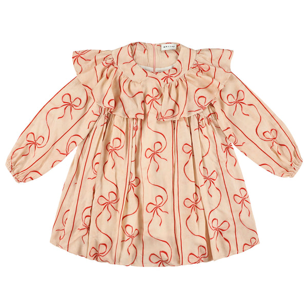 Morley Zabel Girls Dress With Ruffles Rose