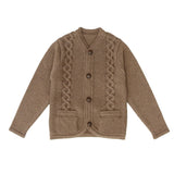 Coco Blanc Cabled Knit Cardigan Mocha