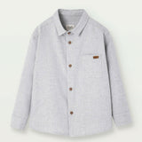 Popelin Grey Melange Shirt With Collar