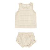 QUINCY MAE WOVEN TANK + SHORT SET || YELLOW PLAID