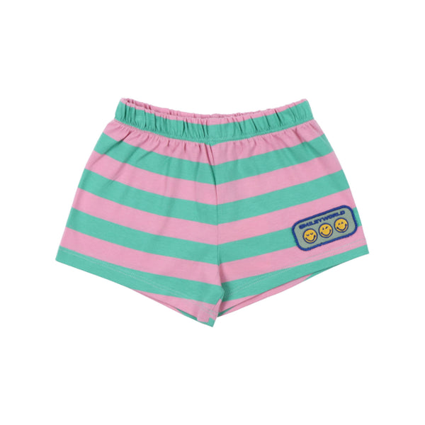 The New Society Smiley Baby Short Stripes Hibiscus