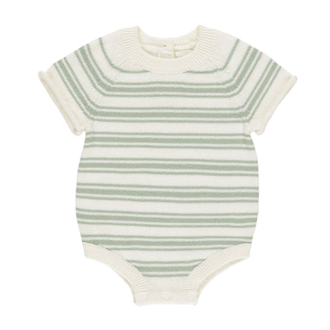 QUINCY MAE ROWAN ROMPER || SAGE KNIT STRIPE