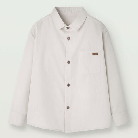 Popelin Off White Shirt With Collar