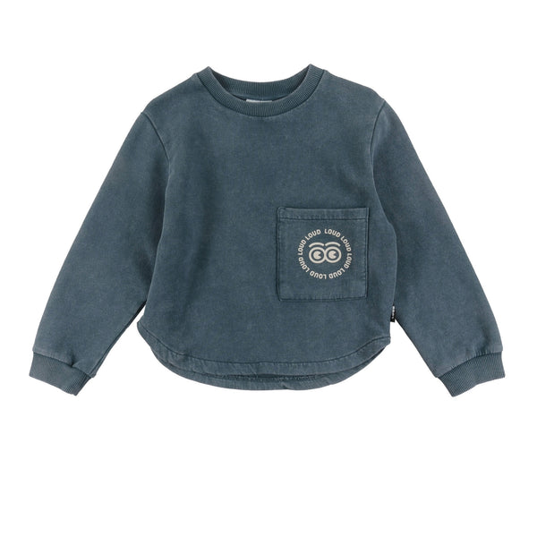 Loud Apparel Brother Sweater Front Pocket Green Storm Marble Dye