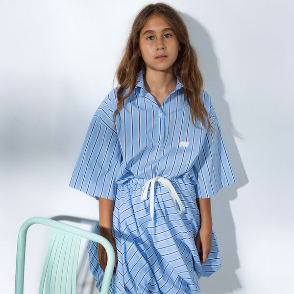 Unlabel Weave Shirt Sky Blue Stripes