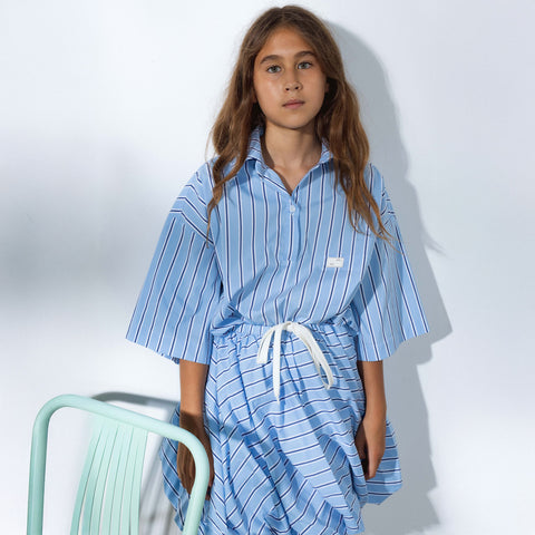 Unlabel Weave Shirt Sky Blue Stripes