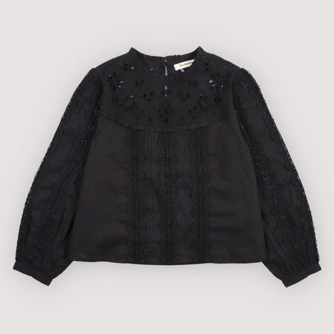 The New Society Dahlia Blouse Eclipse Noir
