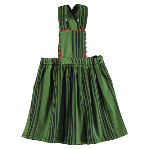 Piupiuchick Short Dress Green Black Stripes