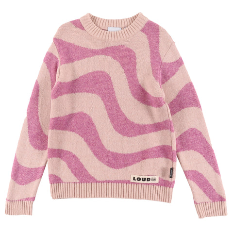 Loud Apparel Cookies Pullover Wave Jacquard Pink/Rose