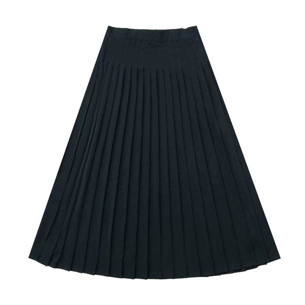 Coco Blanc Pleated Silk Skirt Black