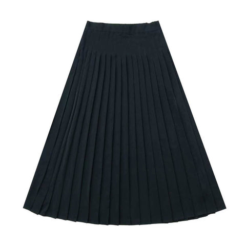 Coco Blanc Pleated Silk Skirt Black