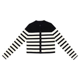 Coco Blanc Ribbed Cardigan Black/Cream
