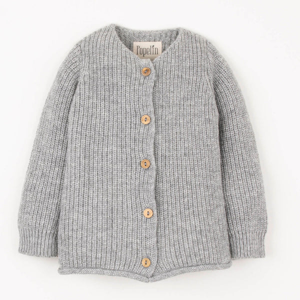Popelin Grey Melange Brioche Stitch Jacket