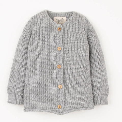 Popelin Grey Melange Brioche Stitch Jacket