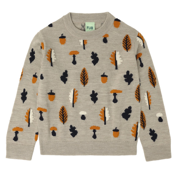 Fub Jaquard Sweater Oat Melange