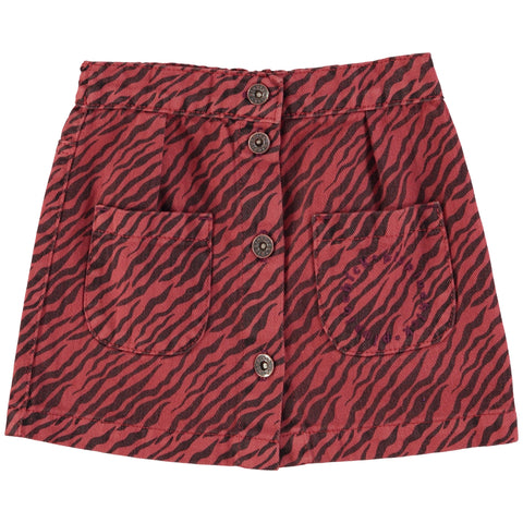 Piupiuchick Knee-Lenght Skirt Bordeaux Zebra Print