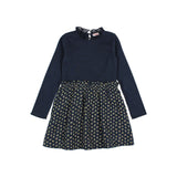 Buho Cottage Combi Dress Navy