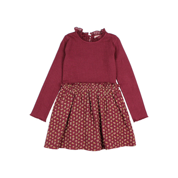 Buho Cottage Combi Dress Pomegranate
