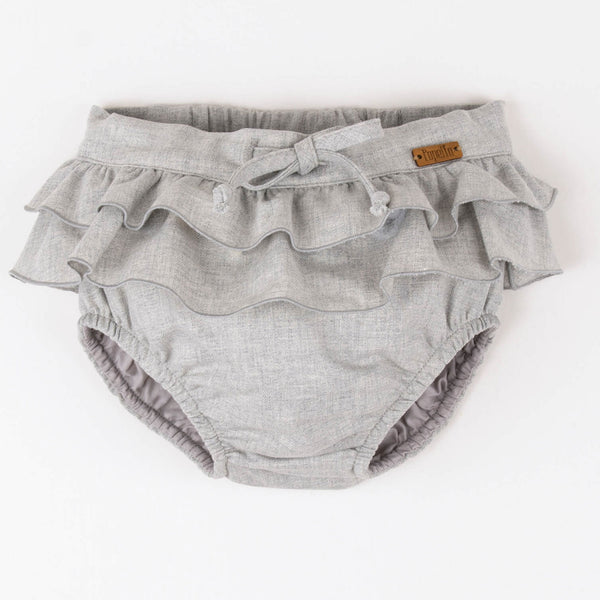 Popelin Grey Melange Double Frill Culotte