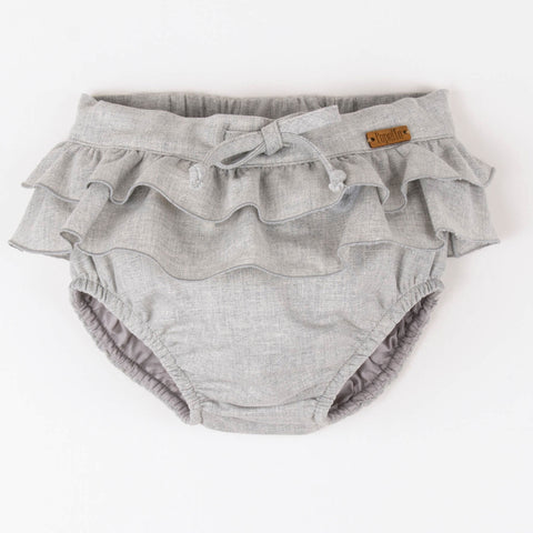 Popelin Grey Melange Double Frill Culotte
