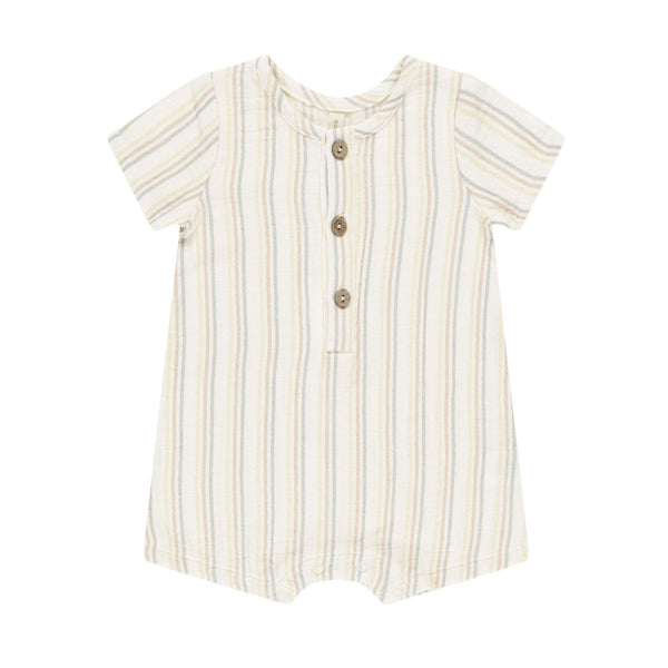 QUINCY MAE SHORT SLEEVE WOVEN ROMPER ||SUMMER STRIPE
