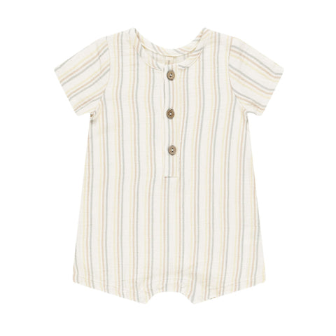 QUINCY MAE SHORT SLEEVE WOVEN ROMPER ||SUMMER STRIPE